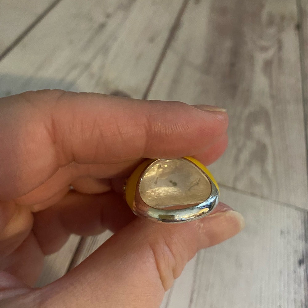 Sunny Butter Yellow Modern Dome Ring - Picture 4 of 4